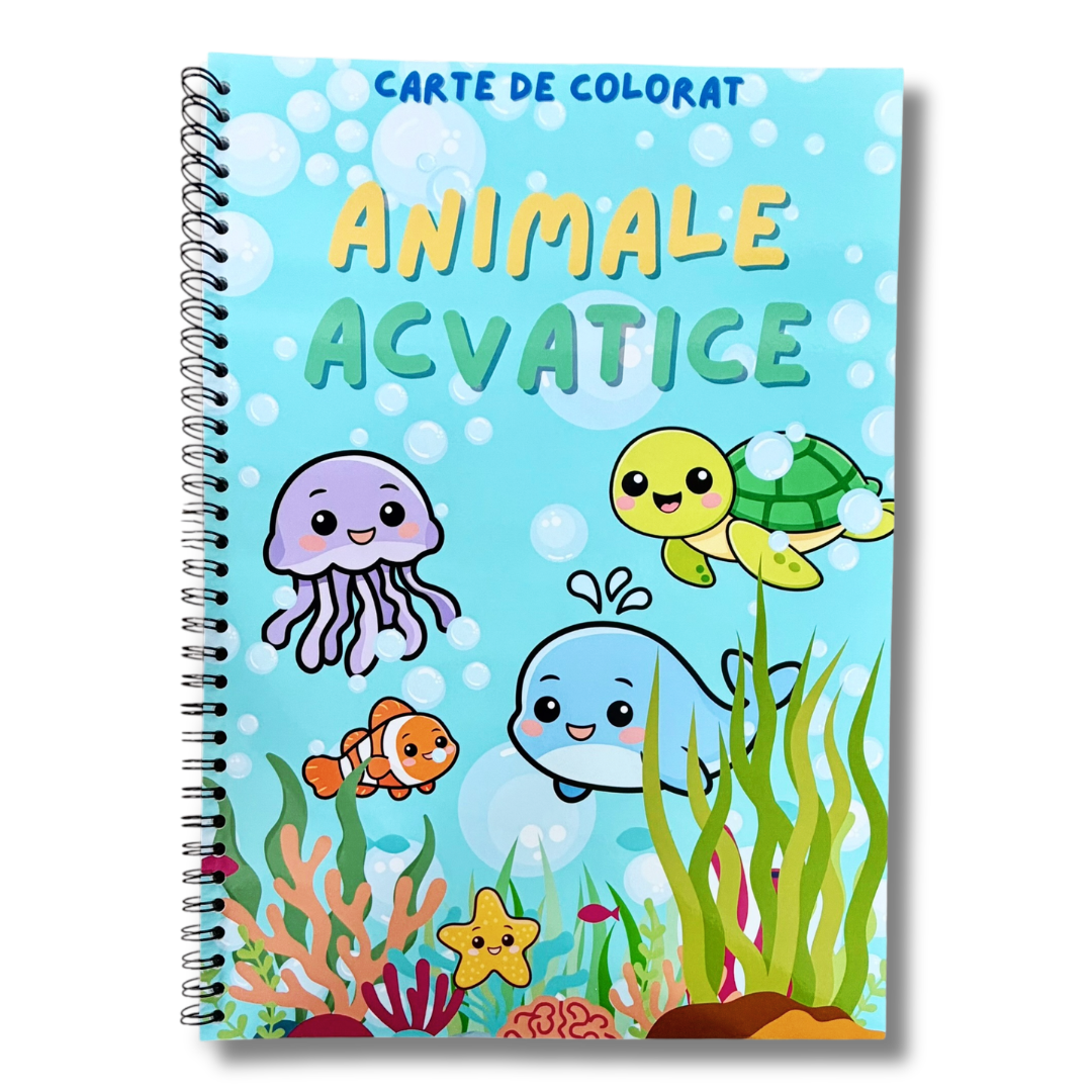 Carte de colorat - Animale Acvatice