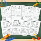 Caiet digital de activități ARAM NOTES pentru învățarea alfabetului și cifrelor, pentru copii 3-7 ani, cu pagini colorate și interactive.