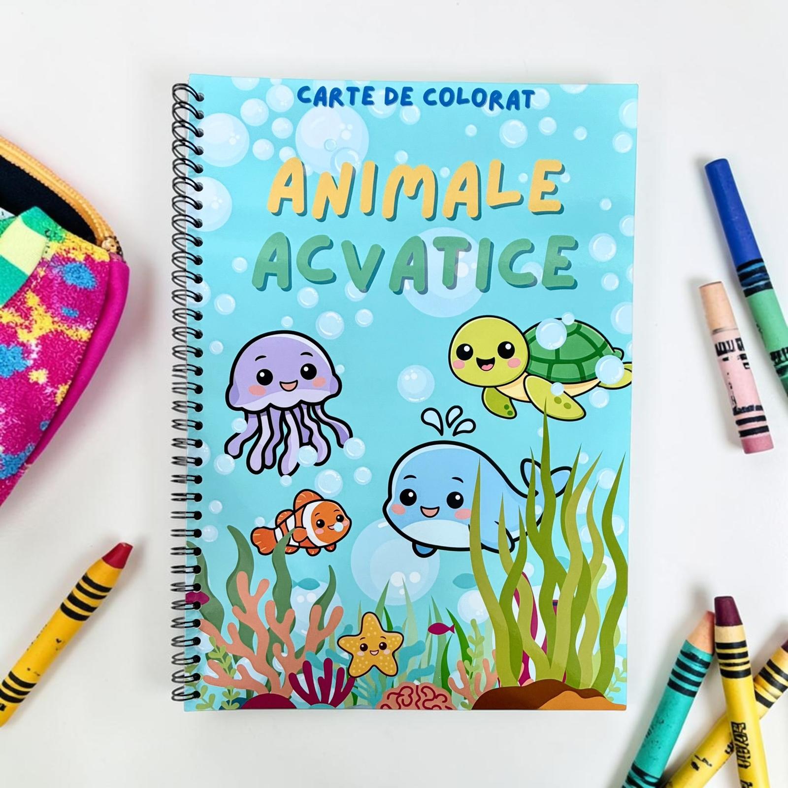 Carte de colorat - Animale Acvatice