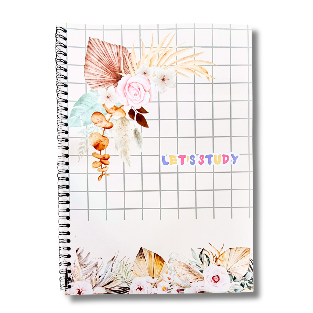 Caiet cu foi velină cu model floral pastel, de la brandul Aramnotes, pe copertă cu design delicat și colorat.