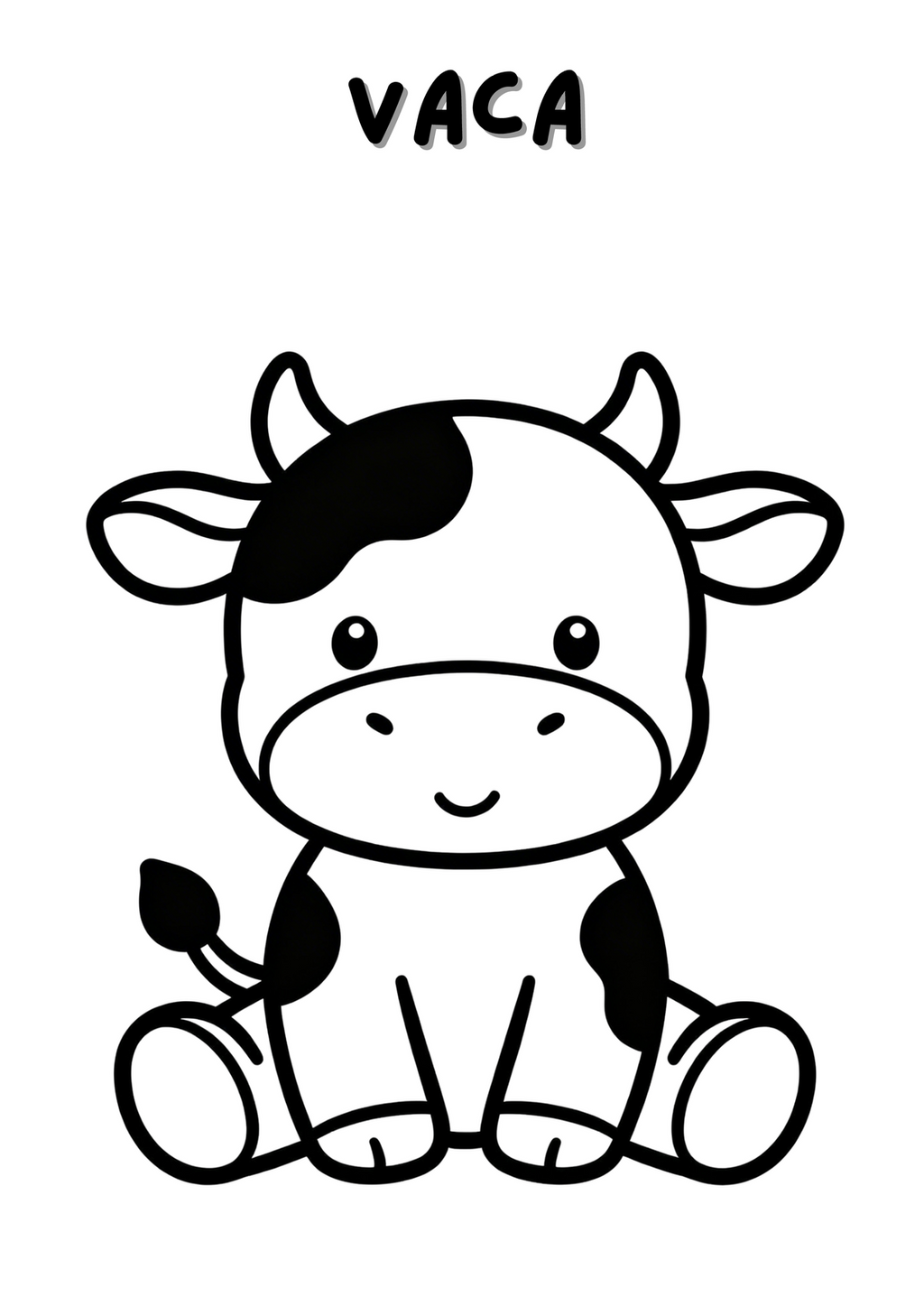 Carte de colorat digitală cu vacă pentru copii 2-5 ani, produs ARAM NOTES, ilustrată cu animale de fermă.