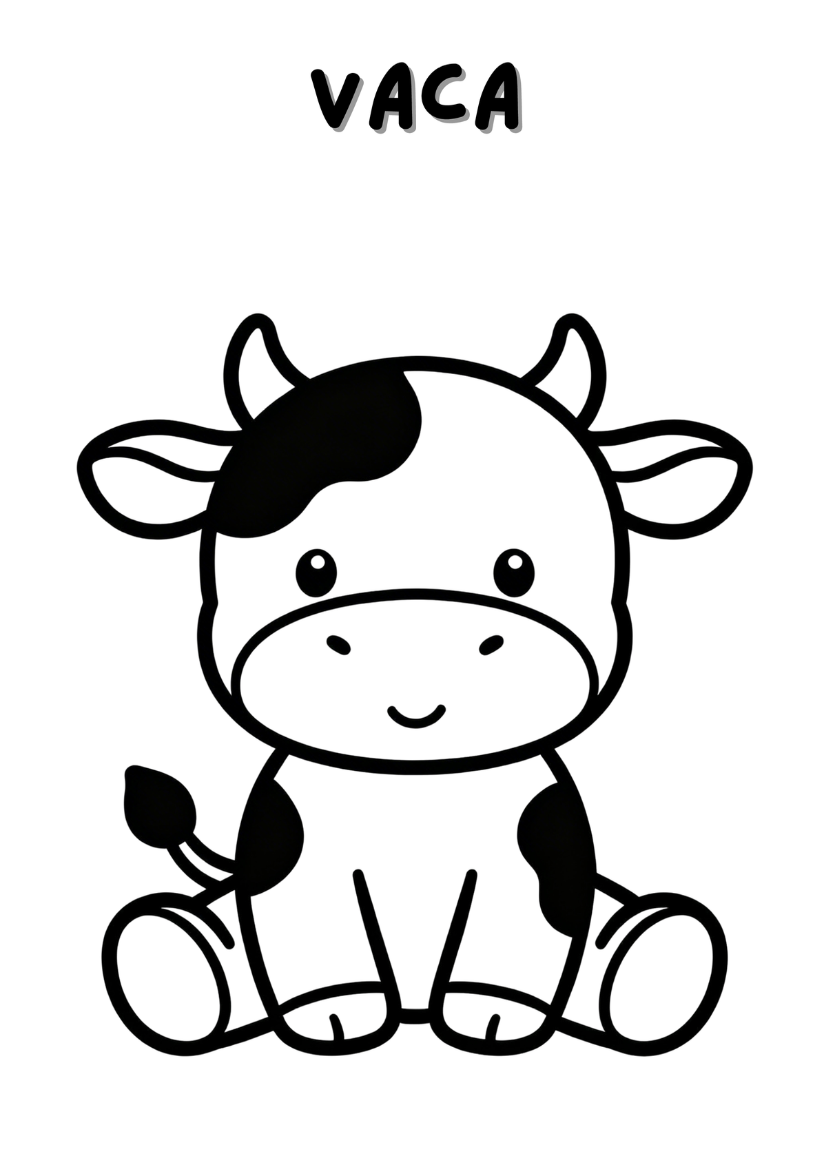 Carte de colorat digitală cu vacă pentru copii 2-5 ani, produs ARAM NOTES, ilustrată cu animale de fermă.