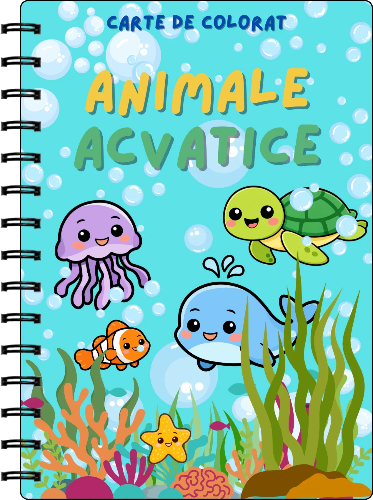 Carte de colorat – Animale acvatice